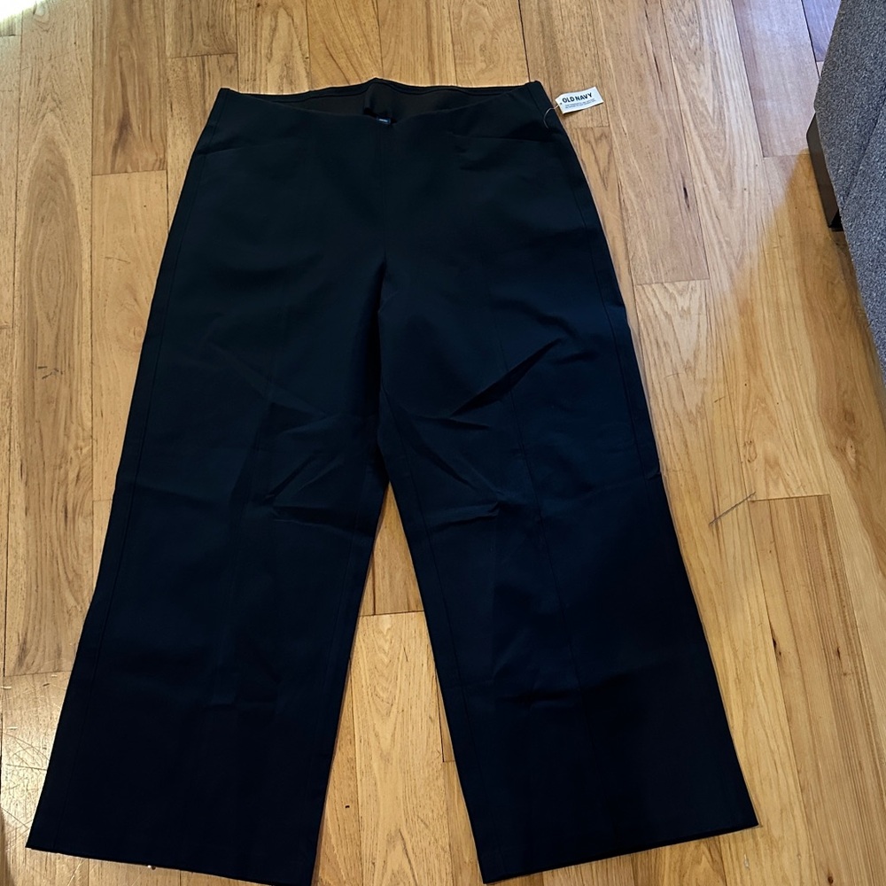 Old Navy Black Pull on High-Rise Wide-Leg Pants